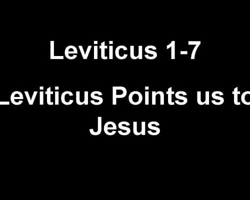 Leviticus 01-07 The Sacrifices Point Us to Jesus