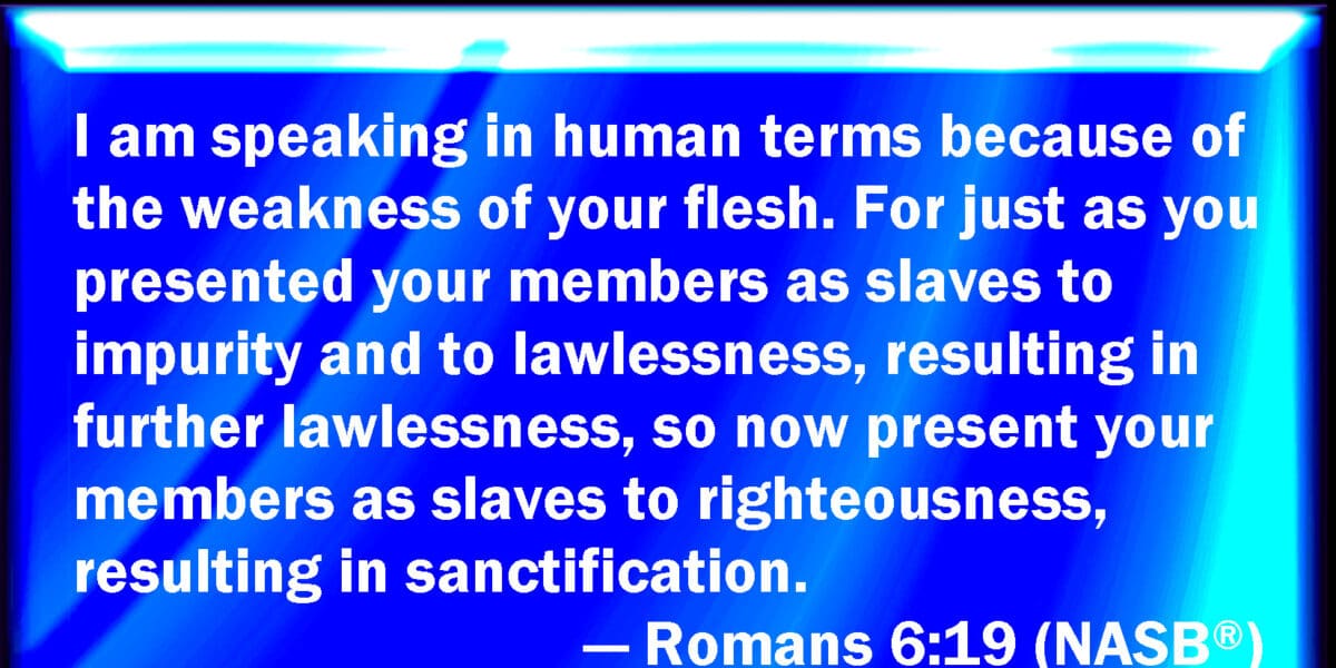 Romans 6:19 The Weakness of the Flesh